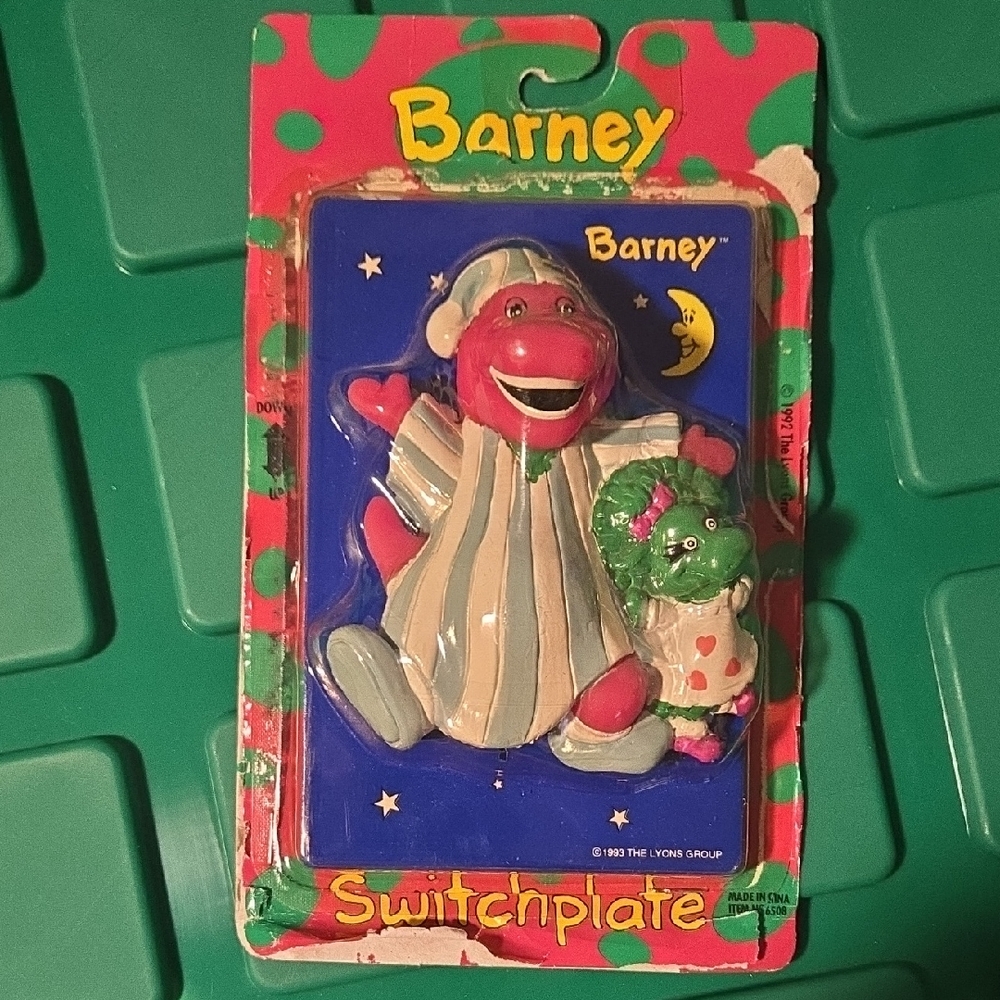 Vintage 90s  Barney & Baby Bop Light Switch Plate Cover Switchplate 1993 Y2K